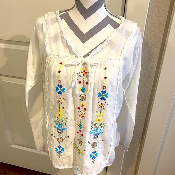 Sundance Tops - Sundance Embroidered Gauze Top